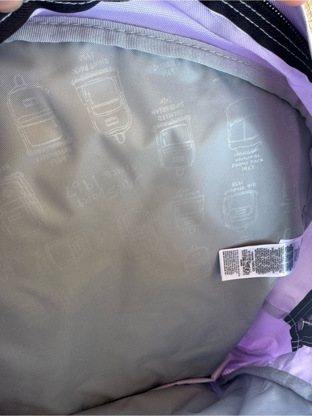 Jansport Lavender Backpack with Navy Logo - Picture 8 of 10